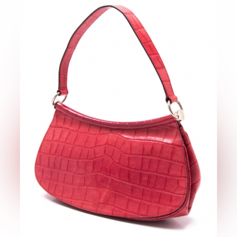 Vintage ESCADA Red Croc Leather Mini Shoulderbag